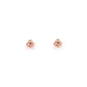Knot Stud Earrings 18K Rose Gold Infinity Love